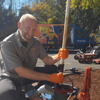 Man working on a septic inspection