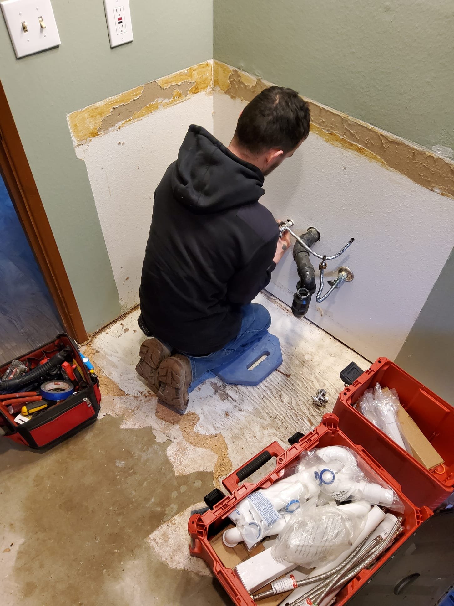 Water line replacement excavation at a Whatcom County residence by LaVergne's