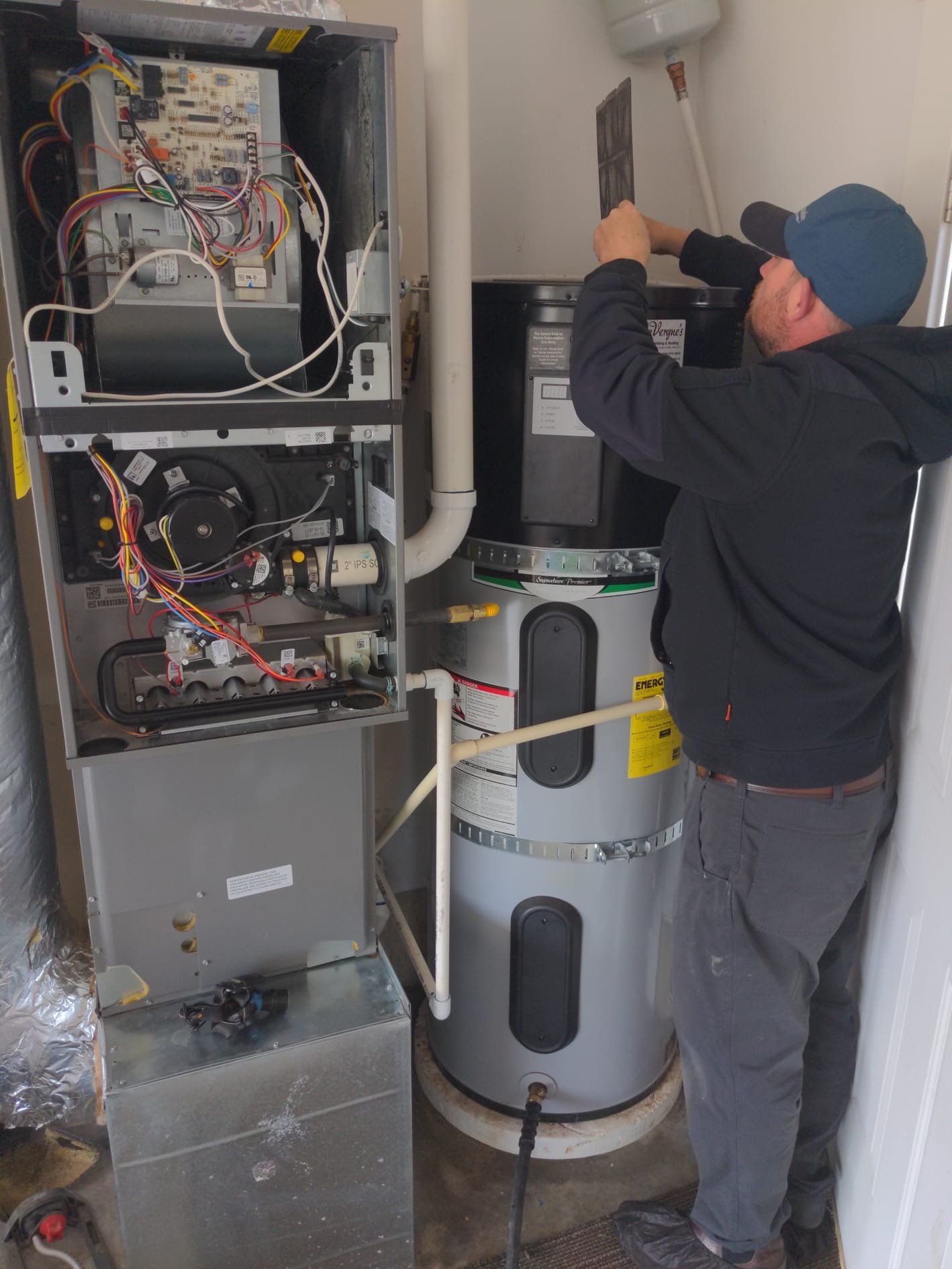 LaVergne's technician performing professional leak detection service at a Whatcom County home