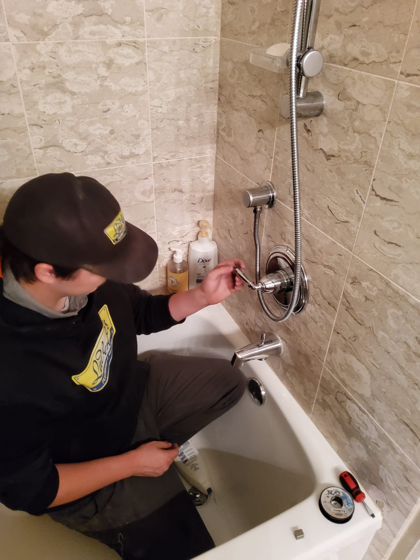 Plumber at work
