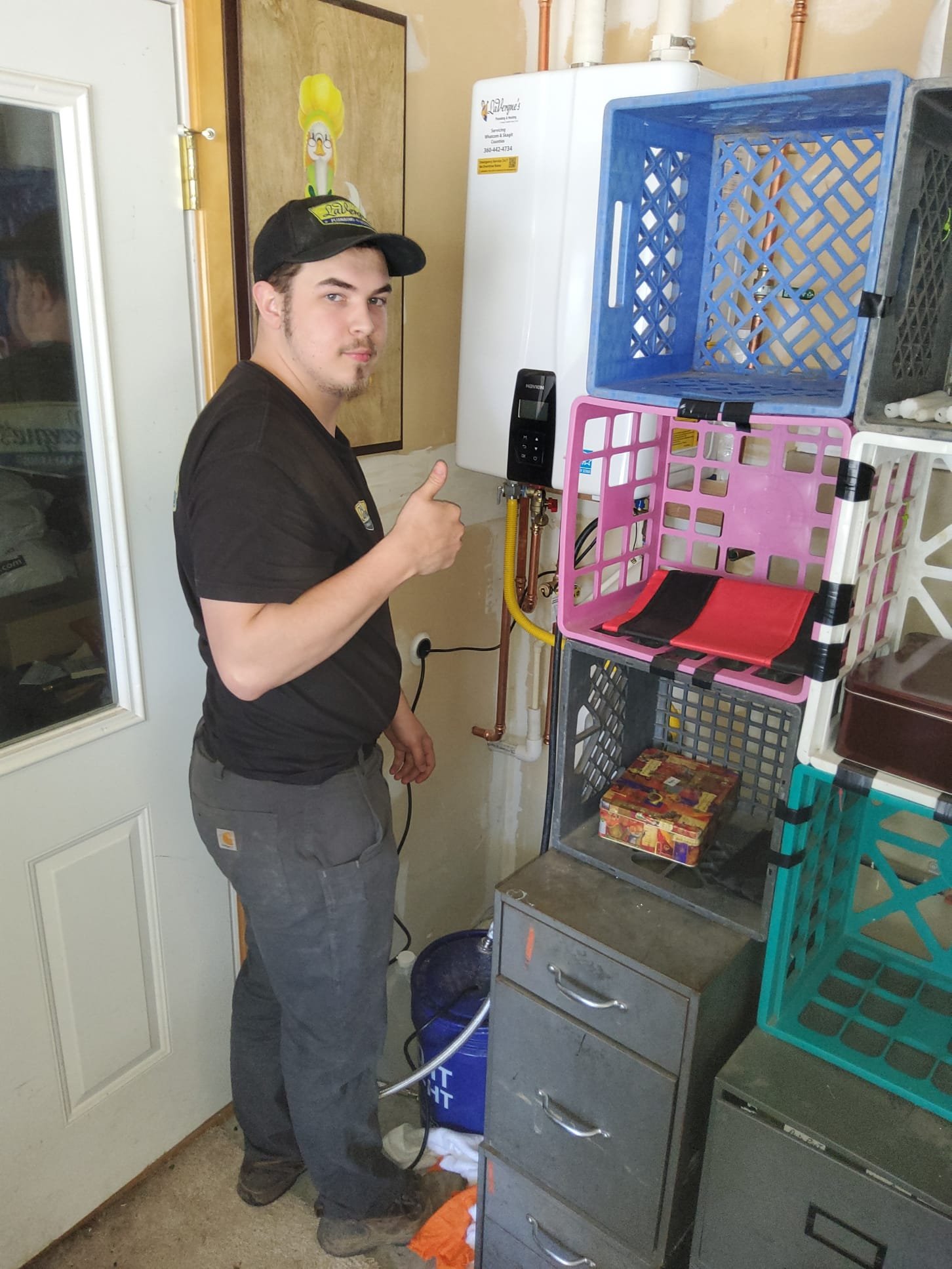 Technician working on a home system in Blaine, WA