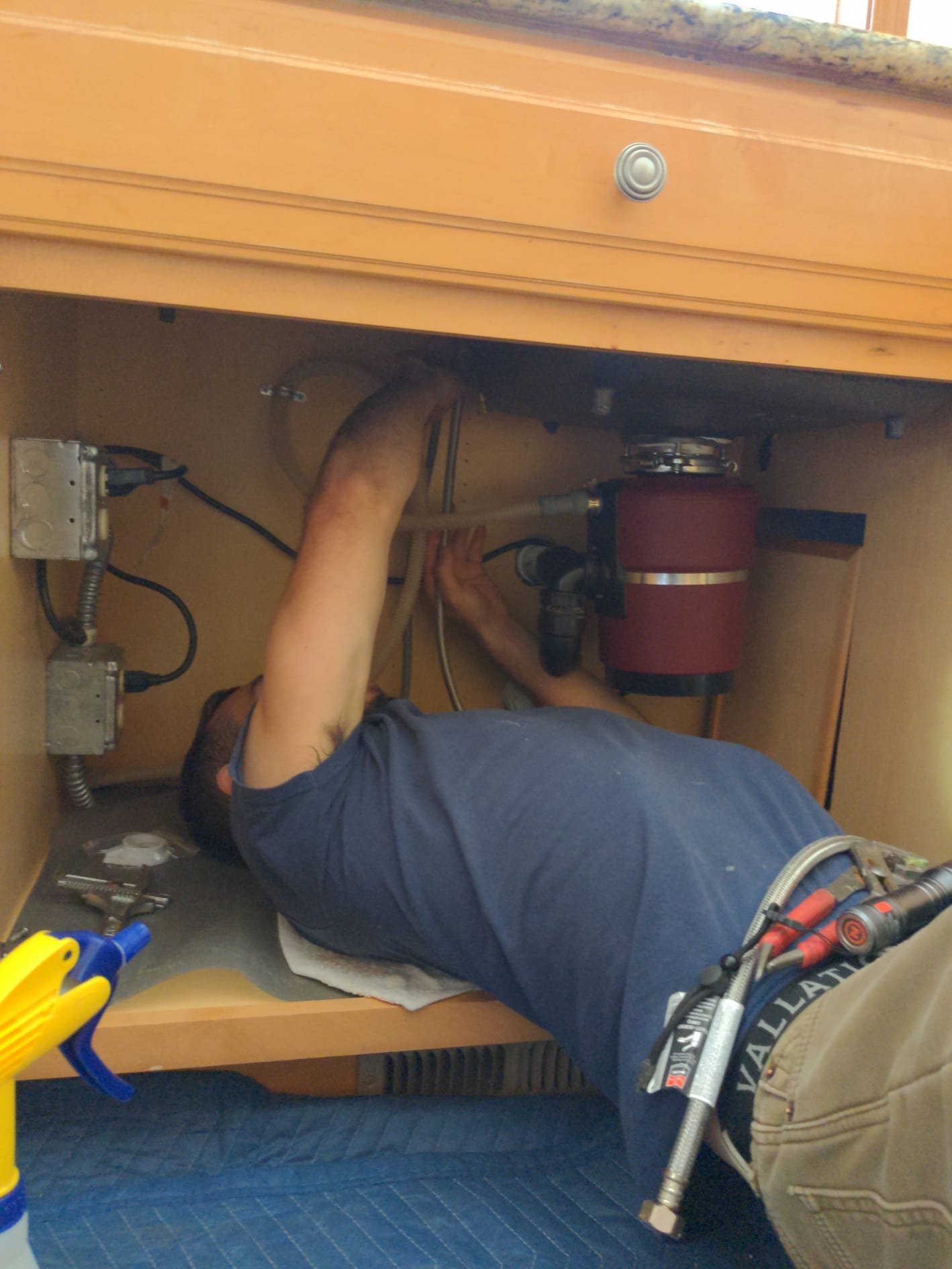 Mini-split head heating a converted garage workshop space in Skagit County