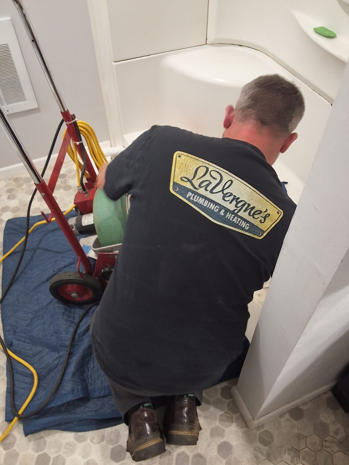 Technician working on a home system in Anacortes, WA