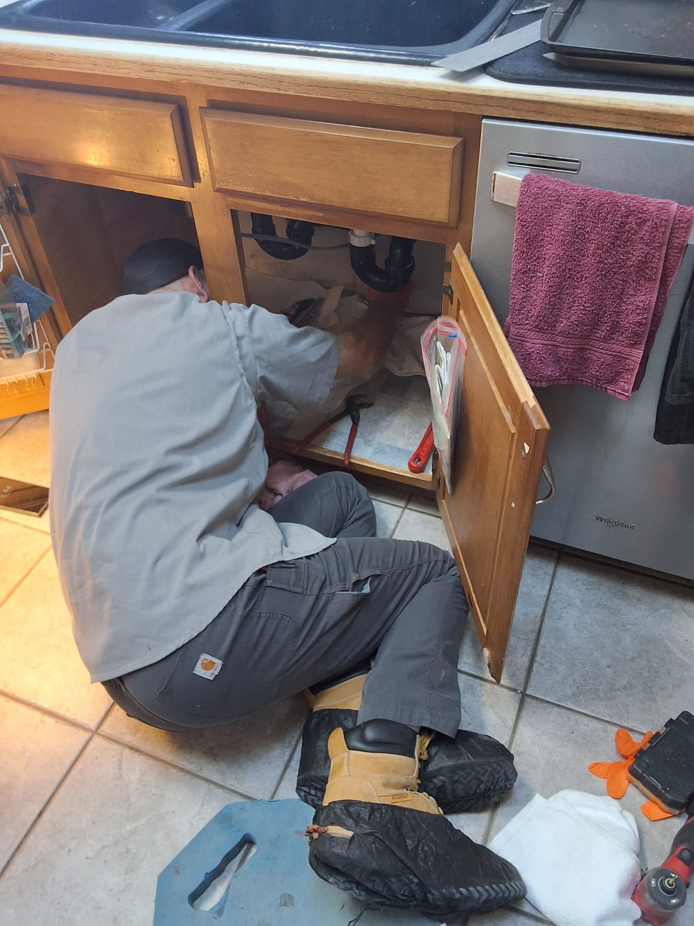 Kitchen plumbing work